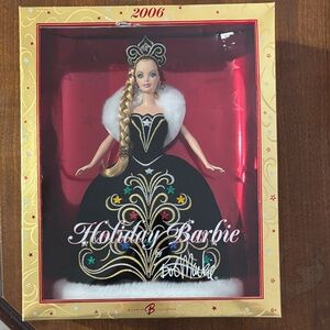 Barbie Holiday Doll in Black and Gold Dress